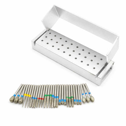 Freseros de Aluminio Autoclavable para 30 Fresas para Turbina de Alta Velocidad