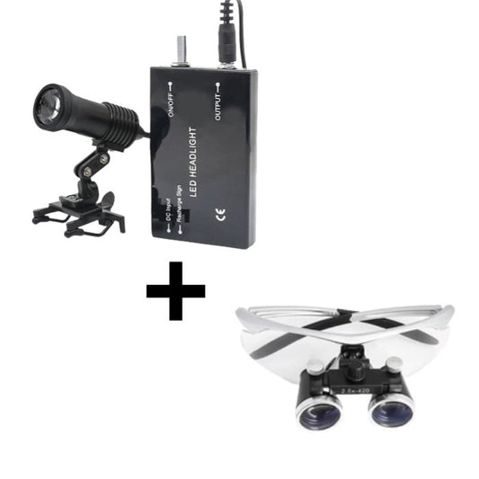 Kit Lámpara Frontal X1 con Soporte para Utilizar con Lupas y Gafas + Lupa X1
